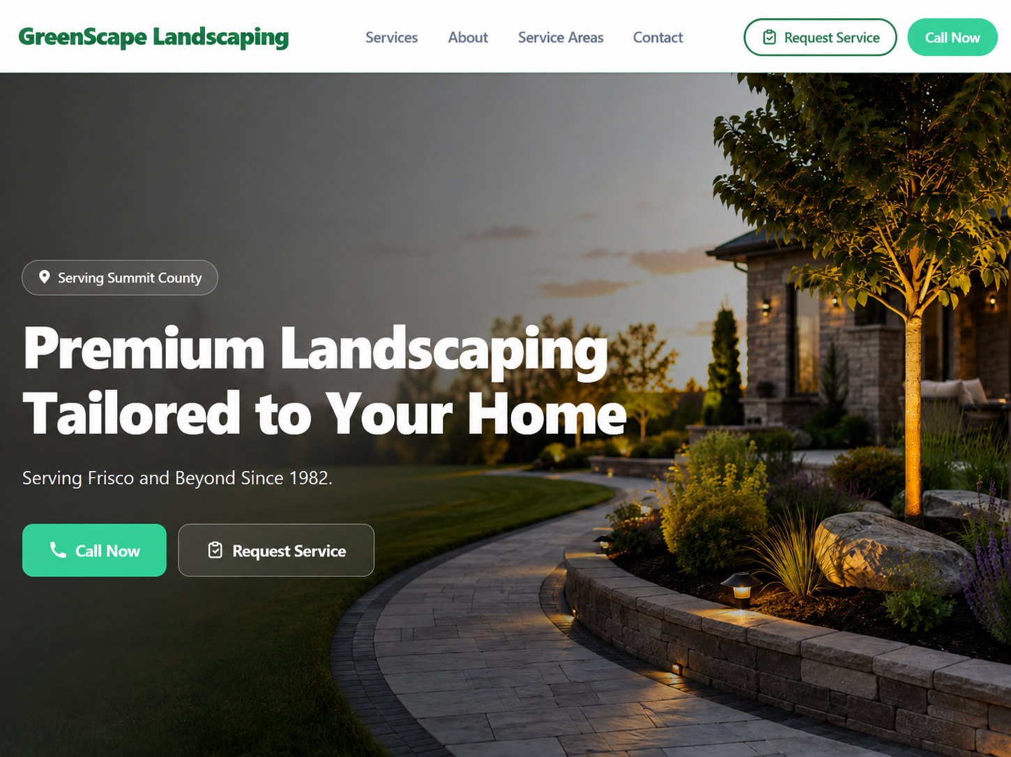 A preview of a website Webpresa built for a landscaping business
